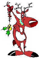 Animated reindeer with mistletoe